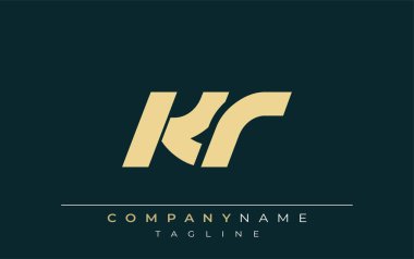 KR Sleek Geometrik Logo Tasarımı. Tarafsız renkler ve minimalist stil markalaşma ve kurumsal kimlik için uygun profesyonel ve çağdaş bir izlenim yaratır..