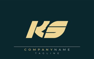 KS Parlak Geometrik Logo Tasarımı. Tarafsız renkler ve minimalist stil markalaşma ve kurumsal kimlik için uygun profesyonel ve çağdaş bir izlenim yaratır..