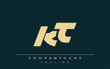 KT Sleek Geometrik Logo Tasarımı. Tarafsız renkler ve minimalist stil markalaşma ve kurumsal kimlik için uygun profesyonel ve çağdaş bir izlenim yaratır..