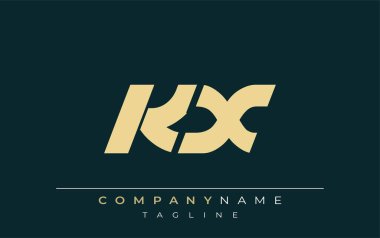 KX Sleek Geometrik Logo Tasarımı. Tarafsız renkler ve minimalist stil markalaşma ve kurumsal kimlik için uygun profesyonel ve çağdaş bir izlenim yaratır..