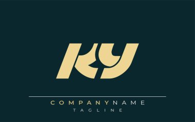 KY Sleek Geometrik Logo Tasarımı. Tarafsız renkler ve minimalist stil markalaşma ve kurumsal kimlik için uygun profesyonel ve çağdaş bir izlenim yaratır..