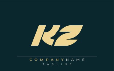 KZ Sleek Geometrik Logo Tasarımı. Tarafsız renkler ve minimalist stil markalaşma ve kurumsal kimlik için uygun profesyonel ve çağdaş bir izlenim yaratır..