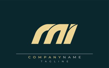 MI Sleek Geometrik Logo Tasarımı. Tarafsız renkler ve minimalist stil markalaşma ve kurumsal kimlik için uygun profesyonel ve çağdaş bir izlenim yaratır..