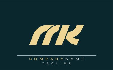 MK Sleek Geometrik Logo Tasarımı. Tarafsız renkler ve minimalist stil markalaşma ve kurumsal kimlik için uygun profesyonel ve çağdaş bir izlenim yaratır..