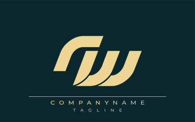 NW Parlak Geometrik Logo Tasarımı. Tarafsız renkler ve minimalist stil markalaşma ve kurumsal kimlik için uygun profesyonel ve çağdaş bir izlenim yaratır..