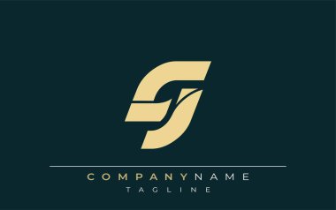 OJ Parlak Geometrik Logo Tasarımı. Tarafsız renkler ve minimalist stil markalaşma ve kurumsal kimlik için uygun profesyonel ve çağdaş bir izlenim yaratır..
