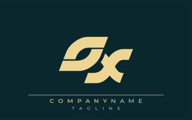 OX Parlak Geometrik Logo Tasarımı. Tarafsız renkler ve minimalist stil markalaşma ve kurumsal kimlik için uygun profesyonel ve çağdaş bir izlenim yaratır..