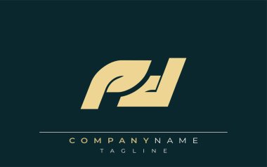 PD Parlak Geometrik Logo Tasarımı. Tarafsız renkler ve minimalist stil markalaşma ve kurumsal kimlik için uygun profesyonel ve çağdaş bir izlenim yaratır..
