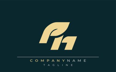 PH Parlak Geometrik Logo Tasarımı. Tarafsız renkler ve minimalist stil markalaşma ve kurumsal kimlik için uygun profesyonel ve çağdaş bir izlenim yaratır..
