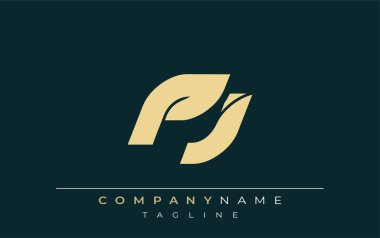PJ Sleek Geometrik Logo Tasarımı. Tarafsız renkler ve minimalist stil markalaşma ve kurumsal kimlik için uygun profesyonel ve çağdaş bir izlenim yaratır..