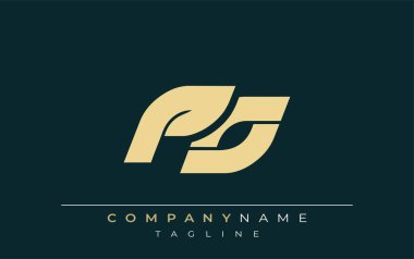PO Parlak Geometrik Logo Tasarımı. Tarafsız renkler ve minimalist stil markalaşma ve kurumsal kimlik için uygun profesyonel ve çağdaş bir izlenim yaratır..