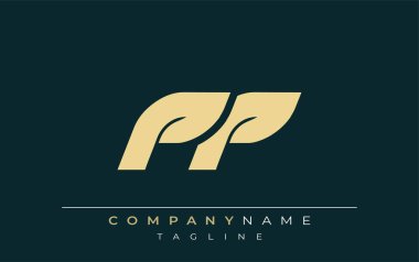 PP Sleek Geometrik Logo Tasarımı. Tarafsız renkler ve minimalist stil markalaşma ve kurumsal kimlik için uygun profesyonel ve çağdaş bir izlenim yaratır..