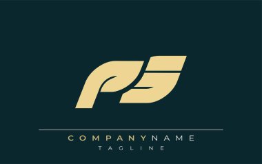 PS Parlak Geometrik Logo Tasarımı. Tarafsız renkler ve minimalist stil markalaşma ve kurumsal kimlik için uygun profesyonel ve çağdaş bir izlenim yaratır..