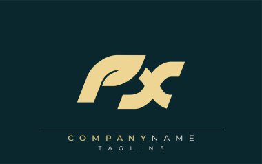 PX Sleek Geometrik Logo Tasarımı. Tarafsız renkler ve minimalist stil markalaşma ve kurumsal kimlik için uygun profesyonel ve çağdaş bir izlenim yaratır..