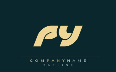 PY Sleek Geometrik Logo Tasarımı. Tarafsız renkler ve minimalist stil markalaşma ve kurumsal kimlik için uygun profesyonel ve çağdaş bir izlenim yaratır..