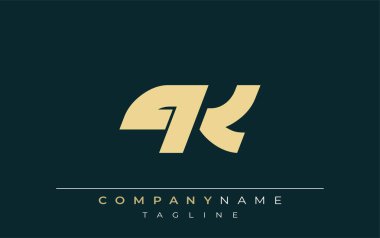 QK Sleek Geometrik Logo Tasarımı. Tarafsız renkler ve minimalist stil markalaşma ve kurumsal kimlik için uygun profesyonel ve çağdaş bir izlenim yaratır..