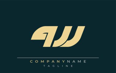 QW Parlak Geometrik Logo Tasarımı. Tarafsız renkler ve minimalist stil markalaşma ve kurumsal kimlik için uygun profesyonel ve çağdaş bir izlenim yaratır..