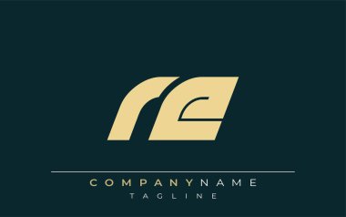 RE Sleek Geometric Logo Tasarımı. Tarafsız renkler ve minimalist stil markalaşma ve kurumsal kimlik için uygun profesyonel ve çağdaş bir izlenim yaratır..