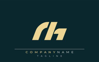 RH Sleek Geometrik Logo Tasarımı. Tarafsız renkler ve minimalist stil markalaşma ve kurumsal kimlik için uygun profesyonel ve çağdaş bir izlenim yaratır..