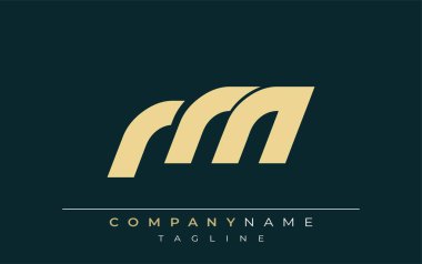 RM Sleek Geometrik Logo Tasarımı. Tarafsız renkler ve minimalist stil markalaşma ve kurumsal kimlik için uygun profesyonel ve çağdaş bir izlenim yaratır..