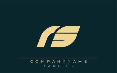 RS Parlak Geometrik Logo Tasarımı. Tarafsız renkler ve minimalist stil markalaşma ve kurumsal kimlik için uygun profesyonel ve çağdaş bir izlenim yaratır..