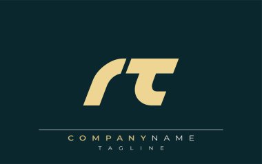 RT Sleek Geometrik Logo Tasarımı. Tarafsız renkler ve minimalist stil markalaşma ve kurumsal kimlik için uygun profesyonel ve çağdaş bir izlenim yaratır..