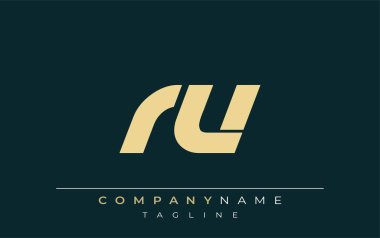 RU Sleek Geometrik Logo Tasarımı. Tarafsız renkler ve minimalist stil markalaşma ve kurumsal kimlik için uygun profesyonel ve çağdaş bir izlenim yaratır..