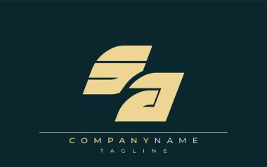 SA Parlak Geometrik Logo Tasarımı. Tarafsız renkler ve minimalist stil markalaşma ve kurumsal kimlik için uygun profesyonel ve çağdaş bir izlenim yaratır..