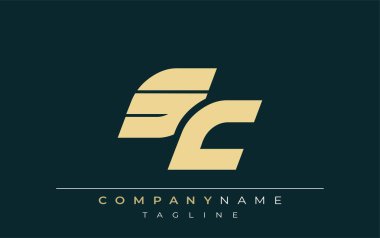 SC Parlak Geometrik Logo Tasarımı. Tarafsız renkler ve minimalist stil markalaşma ve kurumsal kimlik için uygun profesyonel ve çağdaş bir izlenim yaratır..