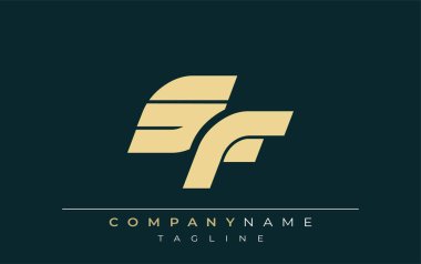 SF Sleek Geometrik Logo Tasarımı. Tarafsız renkler ve minimalist stil markalaşma ve kurumsal kimlik için uygun profesyonel ve çağdaş bir izlenim yaratır..