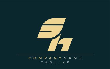 SH Sleek Geometrik Logo Tasarımı. Tarafsız renkler ve minimalist stil markalaşma ve kurumsal kimlik için uygun profesyonel ve çağdaş bir izlenim yaratır..