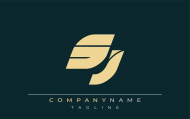 SJ Sleek Geometrik Logo Tasarımı. Tarafsız renkler ve minimalist stil markalaşma ve kurumsal kimlik için uygun profesyonel ve çağdaş bir izlenim yaratır..