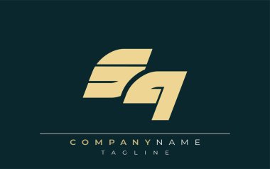 SQ Parlak Geometrik Logo Tasarımı. Tarafsız renkler ve minimalist stil markalaşma ve kurumsal kimlik için uygun profesyonel ve çağdaş bir izlenim yaratır..