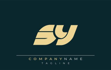 SY Sleek Geometrik Logo Tasarımı. Tarafsız renkler ve minimalist stil markalaşma ve kurumsal kimlik için uygun profesyonel ve çağdaş bir izlenim yaratır..