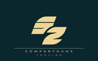 SZ Parlak Geometrik Logo Tasarımı. Tarafsız renkler ve minimalist stil markalaşma ve kurumsal kimlik için uygun profesyonel ve çağdaş bir izlenim yaratır..