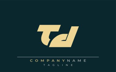 TD Parlak Geometrik Logo Tasarımı. Tarafsız renkler ve minimalist stil markalaşma ve kurumsal kimlik için uygun profesyonel ve çağdaş bir izlenim yaratır..