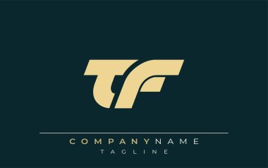 TF Sleek Geometrik Logo Tasarımı. Tarafsız renkler ve minimalist stil markalaşma ve kurumsal kimlik için uygun profesyonel ve çağdaş bir izlenim yaratır..