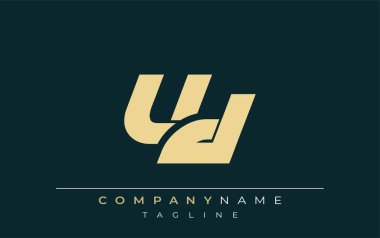 UD Parlak Geometrik Logo Tasarımı. Tarafsız renkler ve minimalist stil markalaşma ve kurumsal kimlik için uygun profesyonel ve çağdaş bir izlenim yaratır..