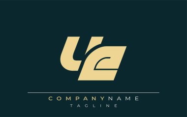 UE Sleek Geometric Logo Tasarımı. Tarafsız renkler ve minimalist stil markalaşma ve kurumsal kimlik için uygun profesyonel ve çağdaş bir izlenim yaratır..