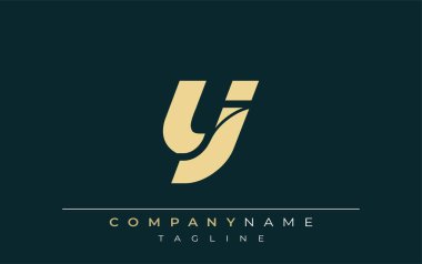 UJ Parlak Geometrik Logo Tasarımı. Tarafsız renkler ve minimalist stil markalaşma ve kurumsal kimlik için uygun profesyonel ve çağdaş bir izlenim yaratır..