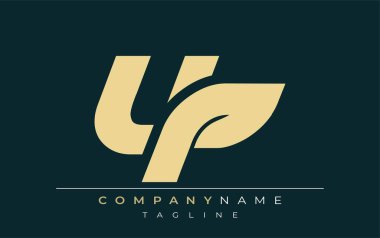UP Parlak Geometrik Logo Tasarımı. Tarafsız renkler ve minimalist stil markalaşma ve kurumsal kimlik için uygun profesyonel ve çağdaş bir izlenim yaratır..