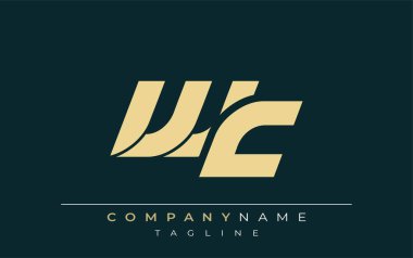 WC Sleek Geometrik Logo Tasarımı. Tarafsız renkler ve minimalist stil markalaşma ve kurumsal kimlik için uygun profesyonel ve çağdaş bir izlenim yaratır..