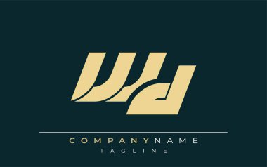 WD Sleek Geometrik Logo Tasarımı. Tarafsız renkler ve minimalist stil markalaşma ve kurumsal kimlik için uygun profesyonel ve çağdaş bir izlenim yaratır..