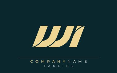 WI Sleek Geometrik Logo Tasarımı. Tarafsız renkler ve minimalist stil markalaşma ve kurumsal kimlik için uygun profesyonel ve çağdaş bir izlenim yaratır..