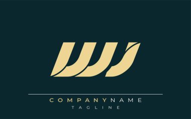 WJ Sleek Geometrik Logo Tasarımı. Tarafsız renkler ve minimalist stil markalaşma ve kurumsal kimlik için uygun profesyonel ve çağdaş bir izlenim yaratır..