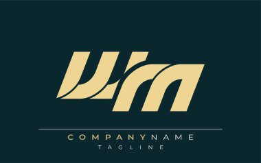 WM Sleek Geometrik Logo Tasarımı. Tarafsız renkler ve minimalist stil markalaşma ve kurumsal kimlik için uygun profesyonel ve çağdaş bir izlenim yaratır..