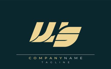 WS Sleek Geometrik Logo Tasarımı. Tarafsız renkler ve minimalist stil markalaşma ve kurumsal kimlik için uygun profesyonel ve çağdaş bir izlenim yaratır..
