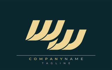 WW Sleek Geometrik Logo Tasarımı. Tarafsız renkler ve minimalist stil markalaşma ve kurumsal kimlik için uygun profesyonel ve çağdaş bir izlenim yaratır..