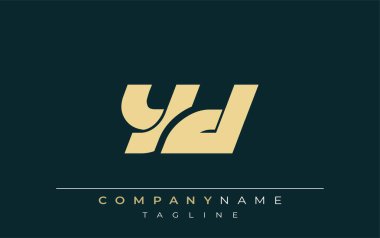 YD Parlak Geometrik Logo Tasarımı. Tarafsız renkler ve minimalist stil markalaşma ve kurumsal kimlik için uygun profesyonel ve çağdaş bir izlenim yaratır..