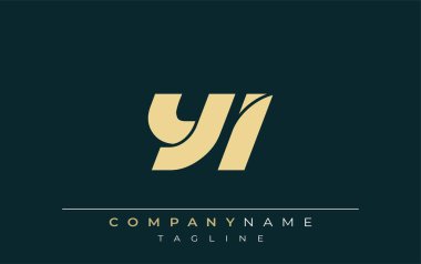 YI Sleek Geometrik Logo Tasarımı. Tarafsız renkler ve minimalist stil markalaşma ve kurumsal kimlik için uygun profesyonel ve çağdaş bir izlenim yaratır..